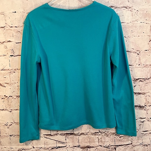 Vtg MC Sportswear Top Sz Medium Christmas Tree Holiday Embellished Long Slv - Picture 5 of 5